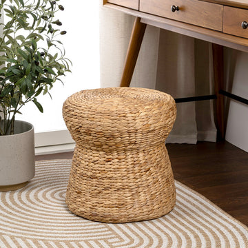 Alberto Modern Bohemian Hand-Woven Hyacinth Mushroom Stool